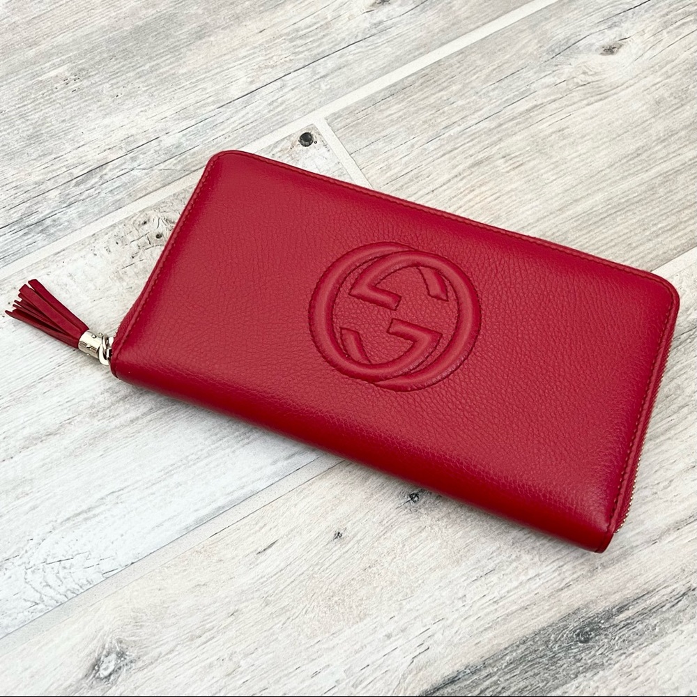 Gucci soho Red Leather Wallet - Picture 2 of 9